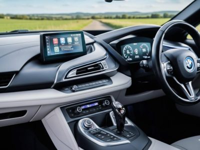 Car stereo installation in Bradford showing the inside of a vehicle infotainment console.