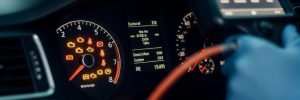 Flashing engine light diagnostics in Bradford shown on a vehicle dashboard.