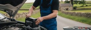 Mobile car battery replacement in Bradford by a mobile auto electrician.